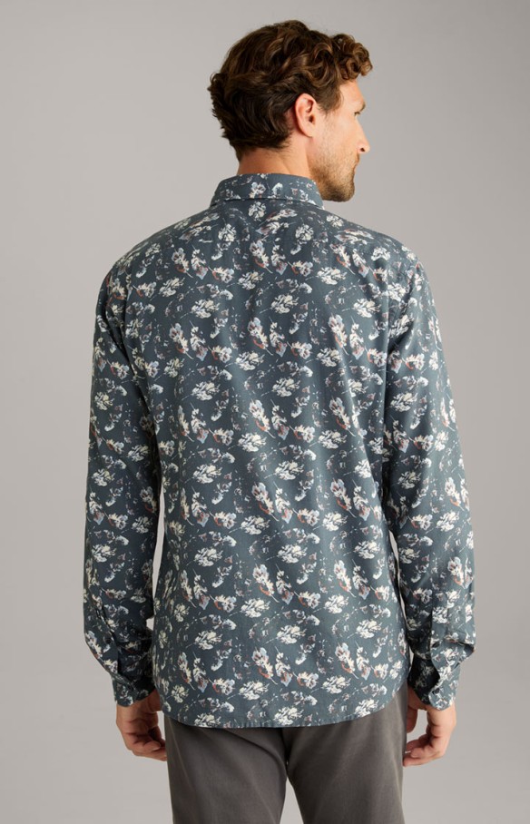 JOOP HANSON COTTON SHIRT IN A DARK BLUE PATTERN