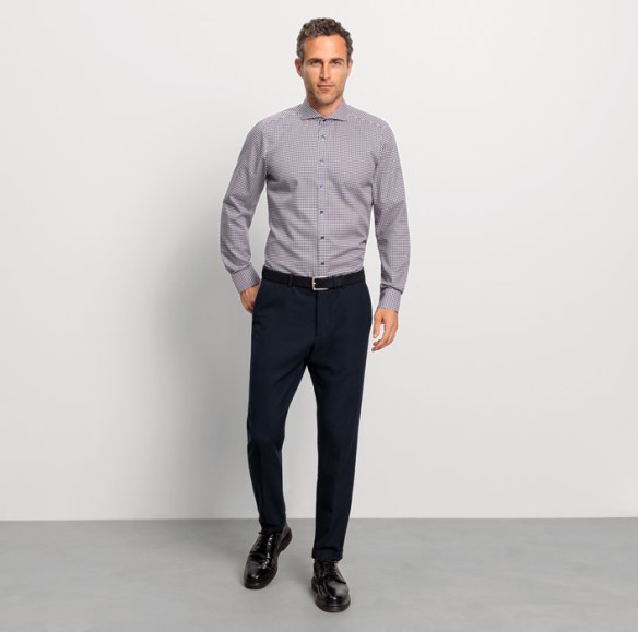 OLYMP Level five Plaid blue